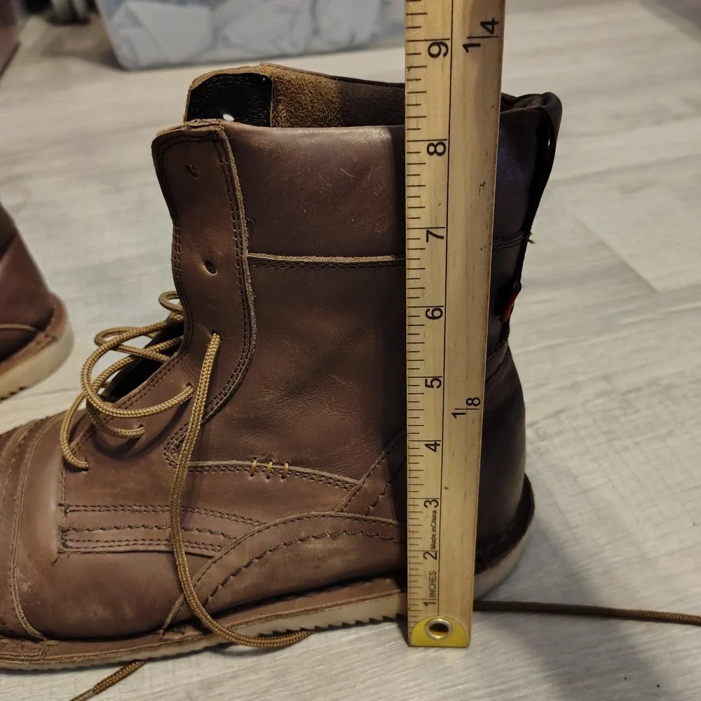 Oliberte Gando Mens Brown Leather Lace Up Cap Toe Wedge Sole Boots Size 46 EU 13